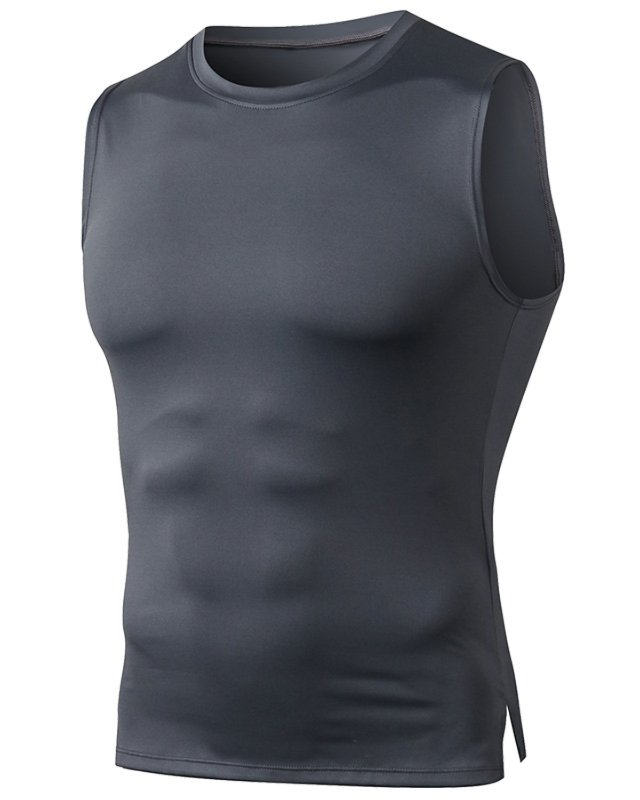 Men's Crew Neck Compression Fitness Vest High Elastic