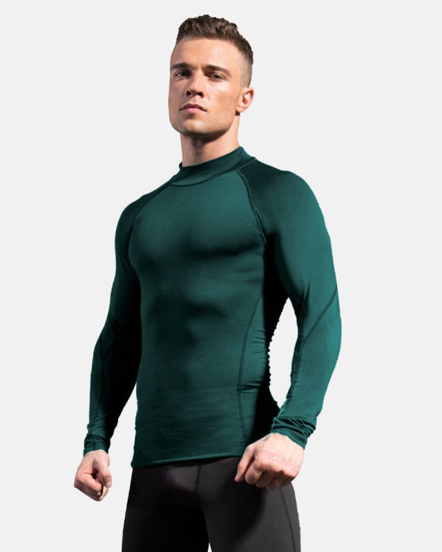 Men's PRO Turtleneck Fitness Top Stretch Quick Dry Stand Collar