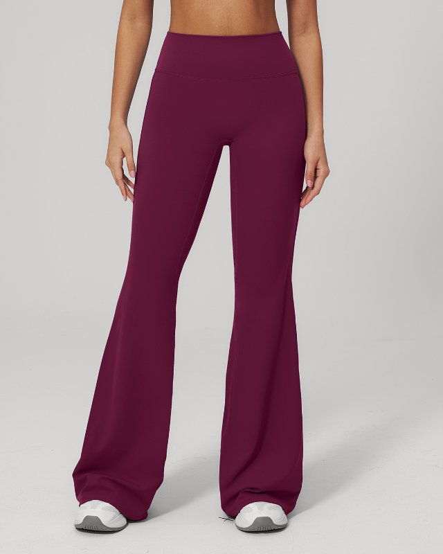 Brushed High Waist Flared Sports Pants