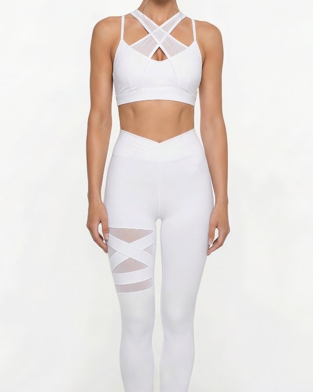 Mesh Tank Sports Bra Yoga Set
