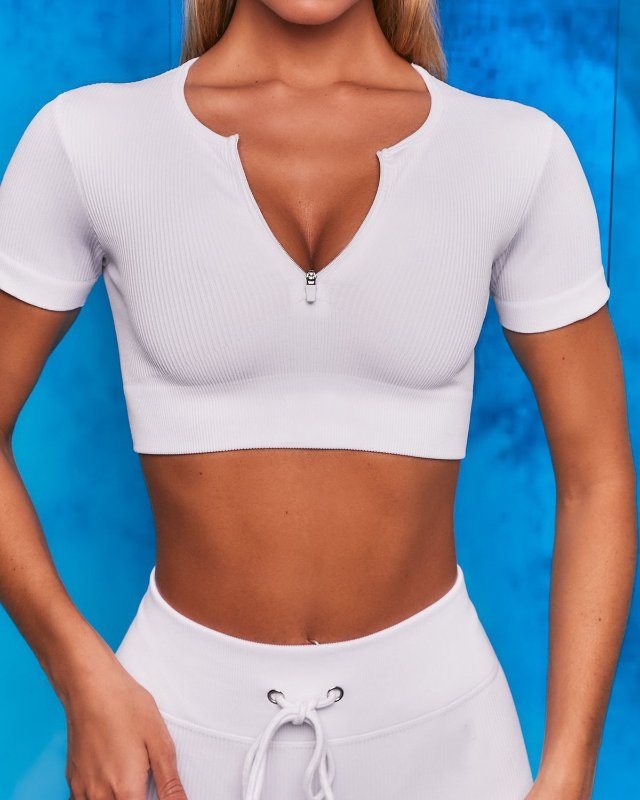 Seamless Drawstring Zipper Yoga Fitness Set